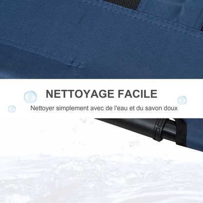 Raised Bed for Dog Cat Camping Bed Elevated Bed Comfortable Fabric Oxford Textilene Micro-Perforated Metal 92L x 76W x 18H cm Blue