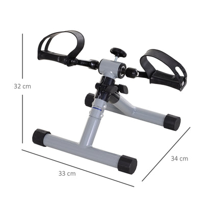 Mini Exercise Bike Leg Trainer Fitness Pedal Trainer Arm Trainer Foldable Mini Bike Stepless Resistance for Auxiliary Rehabilitation and Mobility Steel Gray 13" x 13.4" x 12.6"