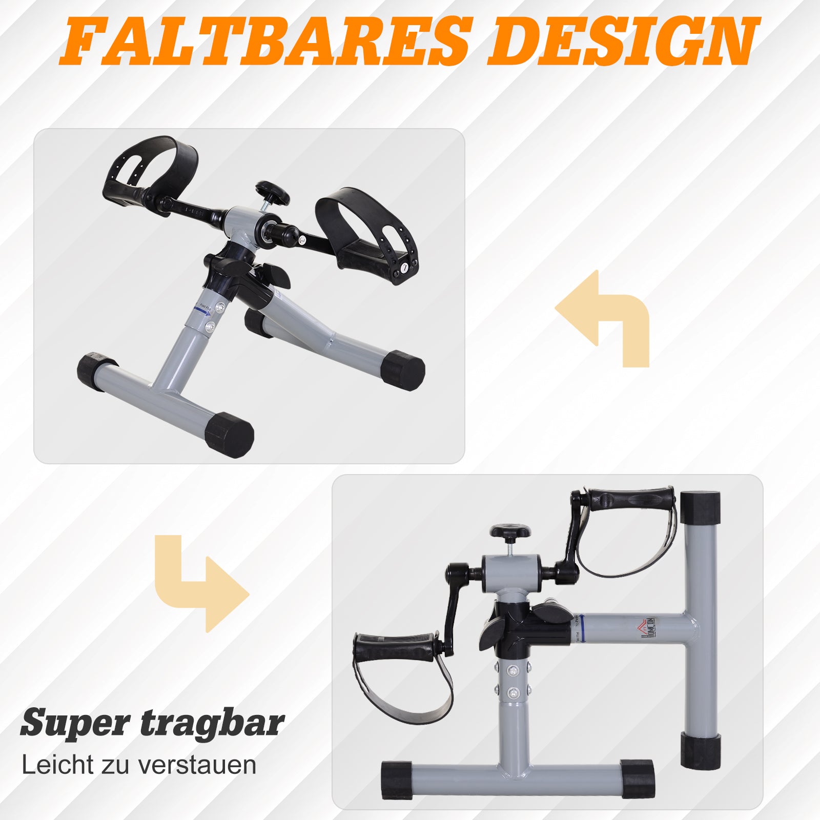 Mini Exercise Bike Leg Trainer Fitness Pedal Trainer Arm Trainer Foldable Mini Bike Stepless Resistance for Auxiliary Rehabilitation and Mobility Steel Gray 13" x 13.4" x 12.6"