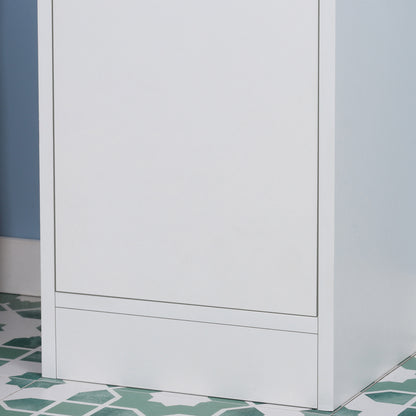 Bathroom Tall Column Cabinet Storage Cupboard with Adjustable Shelf - 30 x 28 x 170 cm - White