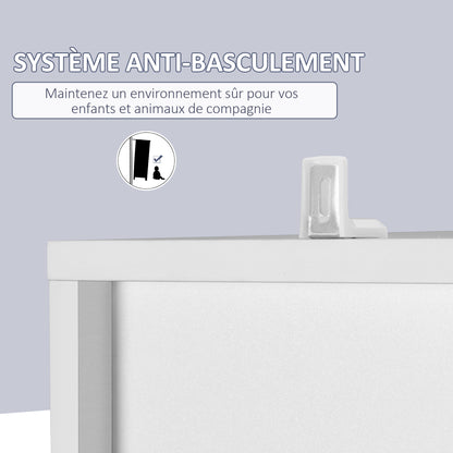 Bathroom Tall Column Cabinet Storage Cupboard with Adjustable Shelf - 30 x 28 x 170 cm - White