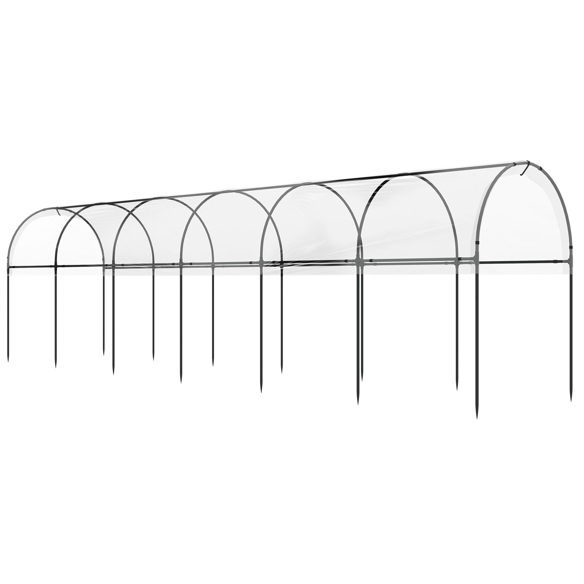 Garden Greenhouse, Tomato Greenhouse, Reinforced Tarpaulin, Steel Frame, for Vegetables Plants Flowers, Outdoor, 600 x 123 x 171 cm, Transparent