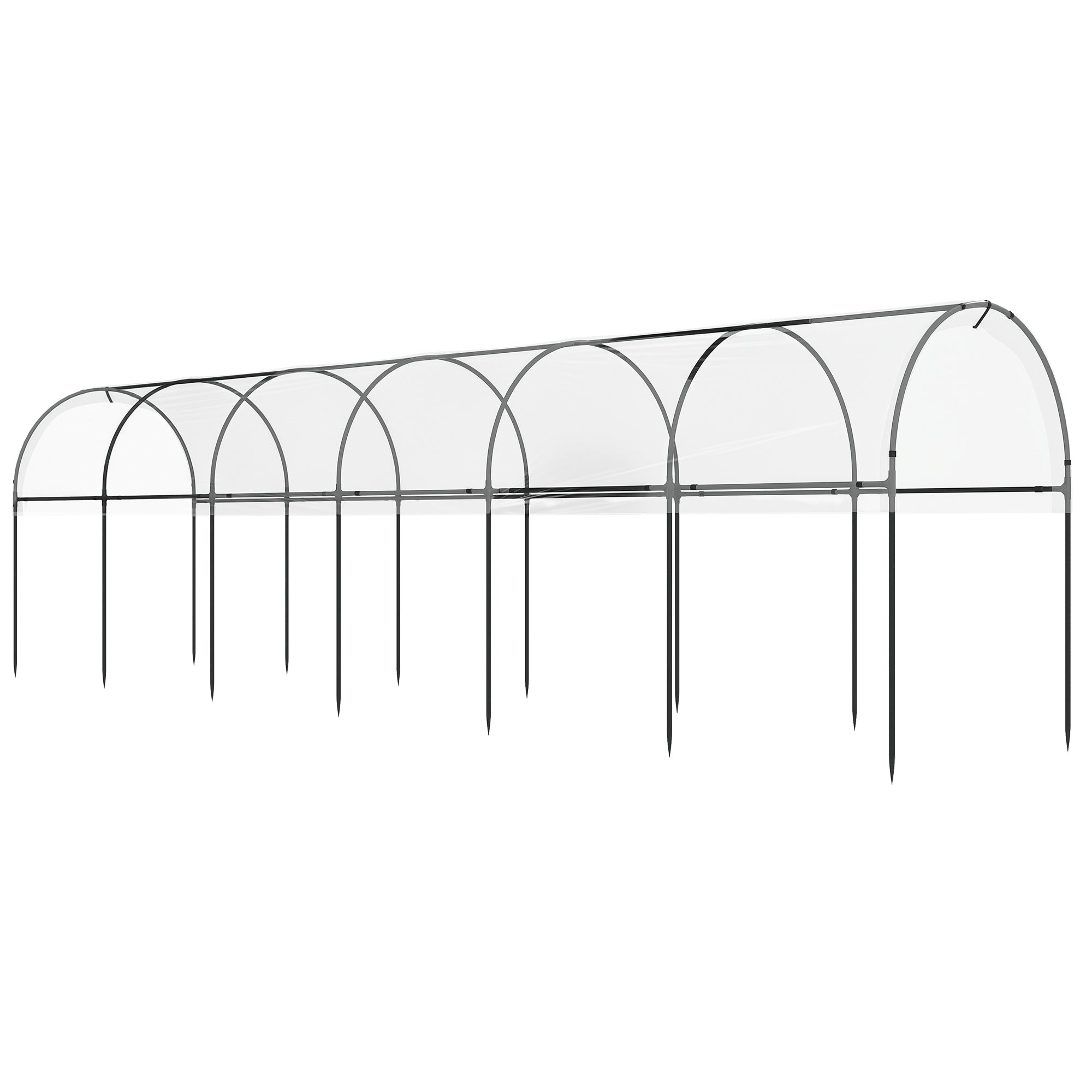 Garden Greenhouse, Tomato Greenhouse, Reinforced Tarpaulin, Steel Frame, for Vegetables Plants Flowers, Outdoor, 600 x 123 x 171 cm, Transparent