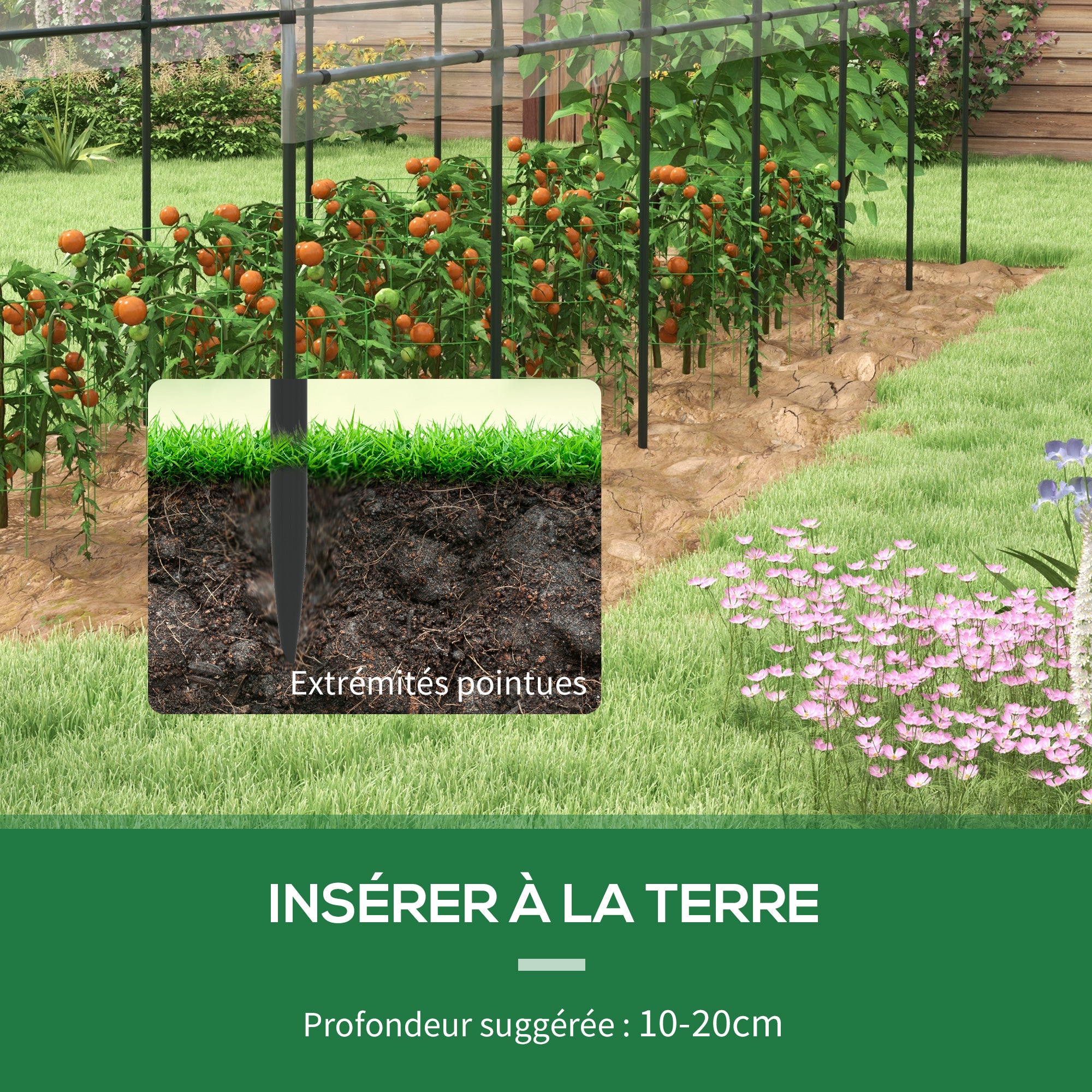 Garden Greenhouse, Tomato Greenhouse, Reinforced Tarpaulin, Steel Frame, for Vegetables Plants Flowers, Outdoor, 600 x 123 x 171 cm, Transparent