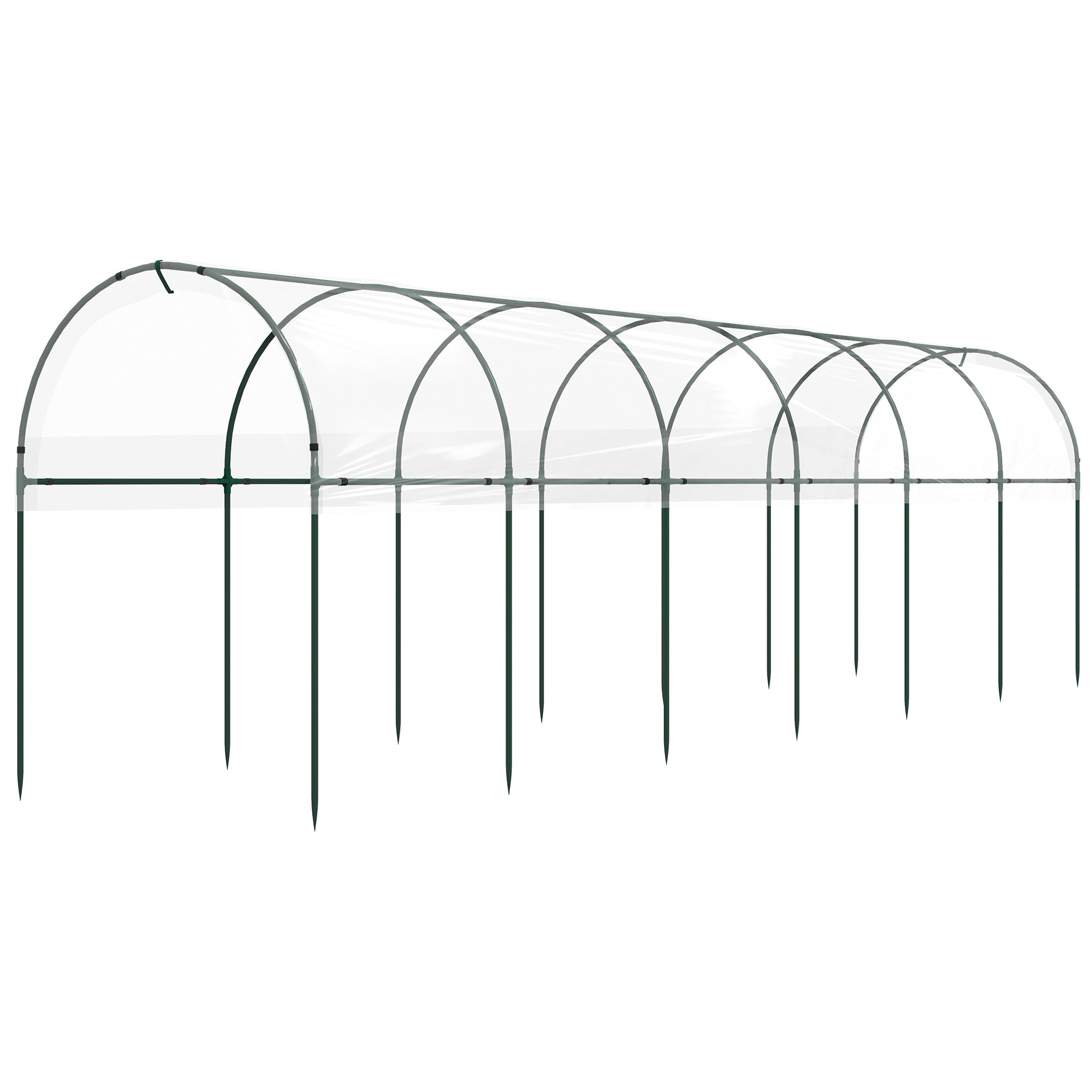 Garden Greenhouse, Tomato Greenhouse, Reinforced Tarpaulin, Steel Frame, for Vegetables Plants Flowers, Outdoor, 600 x 123 x 171 cm, Transparent