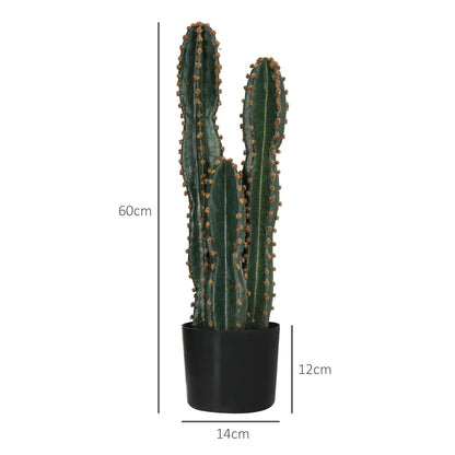Realistic Large Artificial Cactus Big Size Plant Dimensions Ø 17 x 60H cm Green