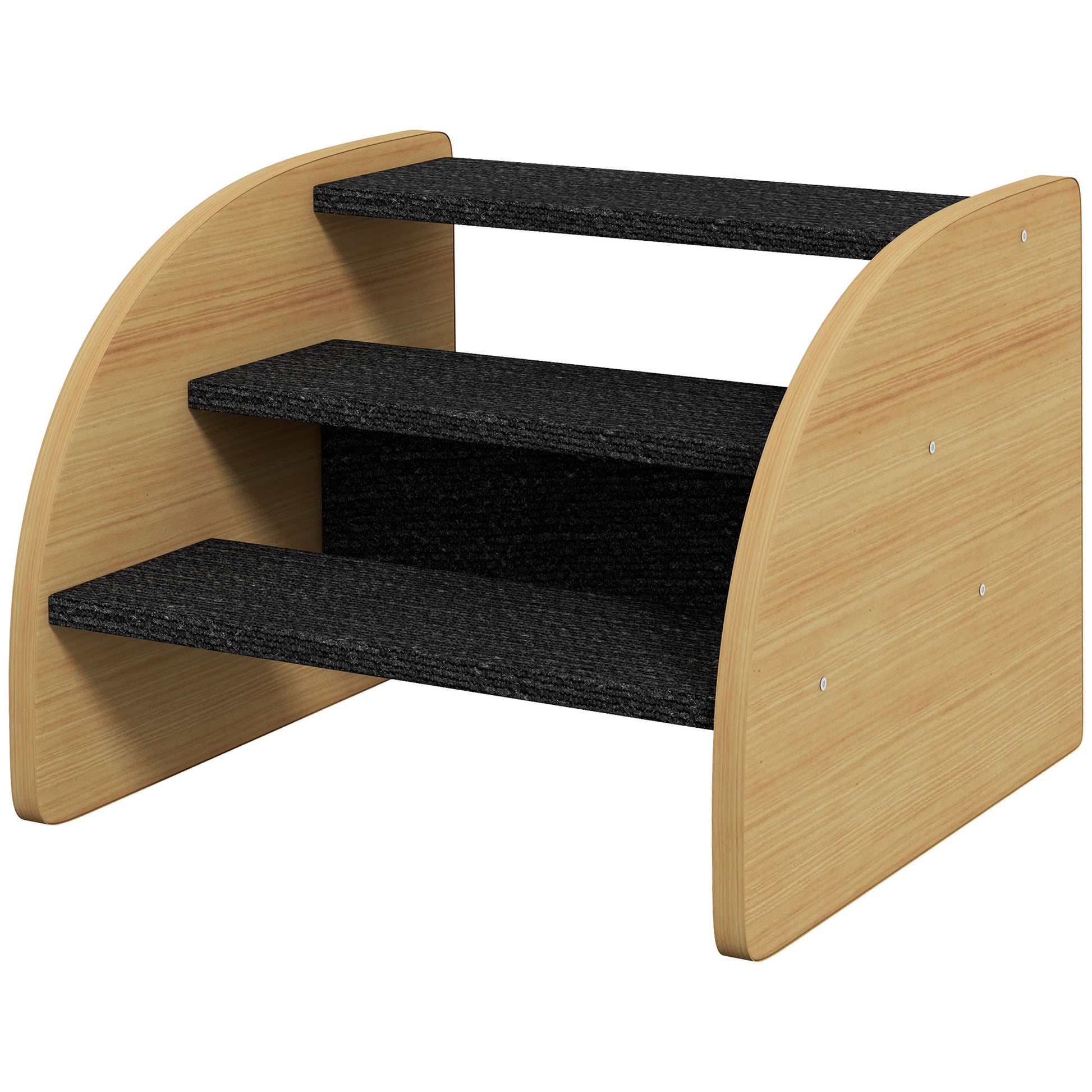 Pet Stairs 3 Steps 30 cm High Pet Stairs with Side Wall Dog Ramp for Small Dogs Cat Stairs Entry Aid for Bed, Sofa, Couch, and Car Oak