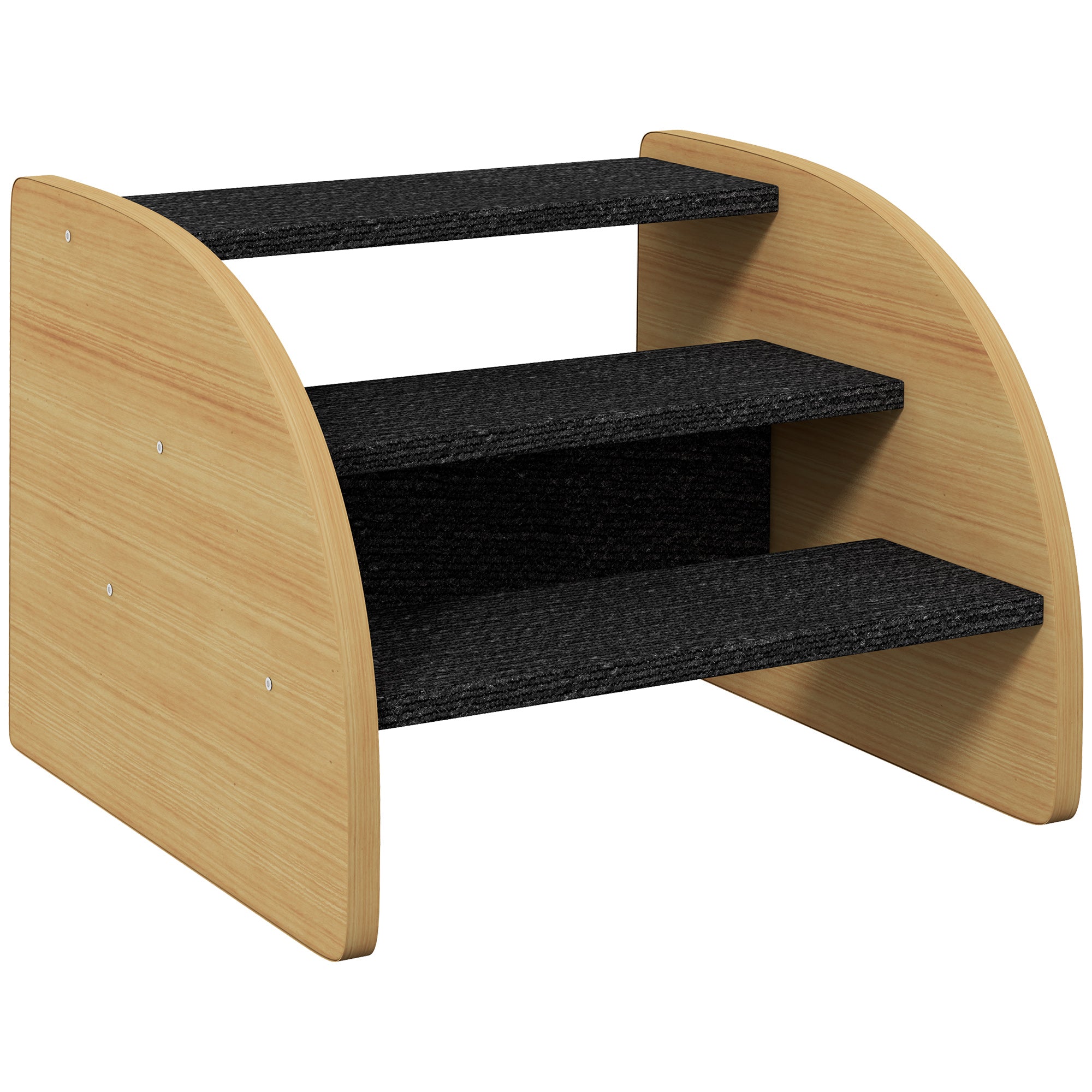 Pet Stairs 3 Steps 30 cm High Pet Stairs with Side Wall Dog Ramp for Small Dogs Cat Stairs Entry Aid for Bed, Sofa, Couch, and Car Oak