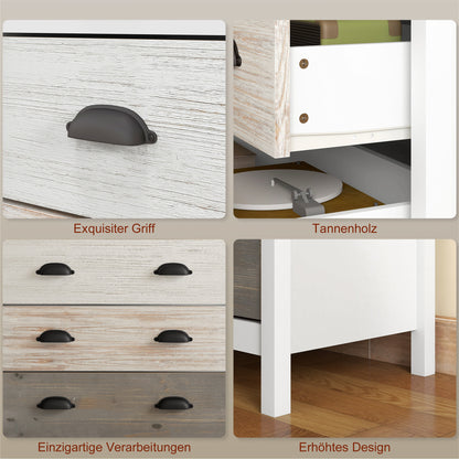 Chest of Drawers Storage Cabinet with 5 Drawers, Drawer Cabinet with Handle, Anti-tilt Protection, for Bedroom, Living Room, White, 70 x 38 x 85 cm
