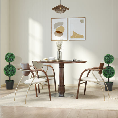 Artificial Plants Set of 2 Large 67 cm Artificial Plant with 2 Balls, Plastic Artificial Tree in Pot, Lifelike Artificial Tree for Living Room Bedroom Office Garden Modern Decoration Gift