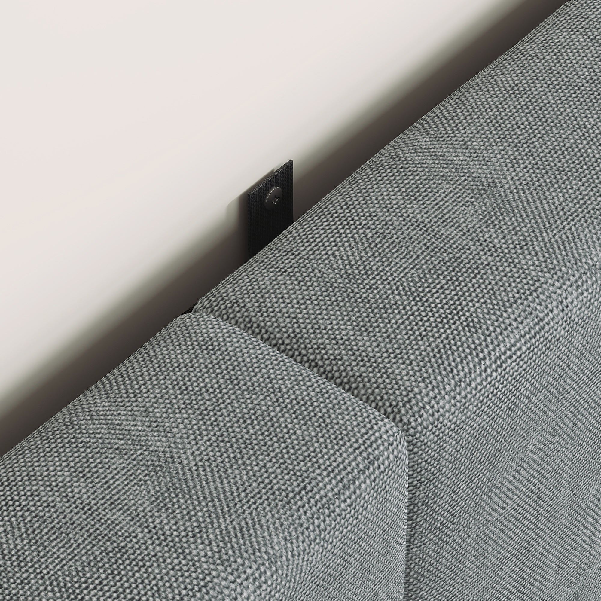 3-Height Adjustable Upholstered Headboard, Linen-Look, Foam-Padded with Metal Legs — Gray (Fits 59–63" Beds)