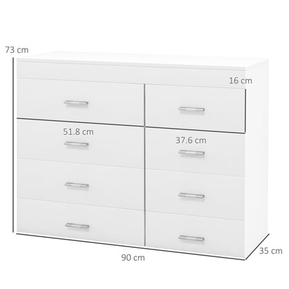 Mobile with Drawers Chest of Drawers in Wood for Bedroom, Kitchen, Bathroom 90×35×73cm White
