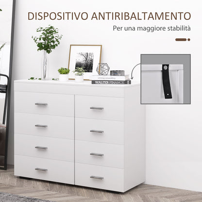 Mobile with Drawers Chest of Drawers in Wood for Bedroom, Kitchen, Bathroom 90×35×73cm White