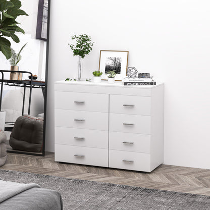 Mobile with Drawers Chest of Drawers in Wood for Bedroom, Kitchen, Bathroom 90×35×73cm White