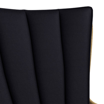 3-Piece Rattan Seating Group, Garden Set, Patio Furniture Set with 2 Chairs, Side Table with Tempered Glass Top, Cushions, for Balcony, Terrace, Natural+Black