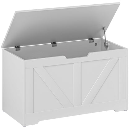 Bedroom Storage Chest 100 L Storage Bench with Safety Hinge for Hallway Living Room 80x40x45 cm White