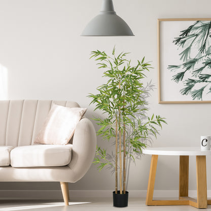Artificial Bamboo Large 180cm Artificial Plant, Artificial Plants in Pot, Lifelike Bamboo with Artificial Moss for Living Room Bedroom Office Garden Gift