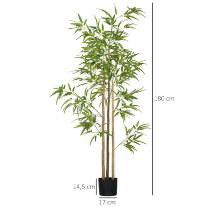 Artificial Bamboo Large 180cm Artificial Plant, Artificial Plants in Pot, Lifelike Bamboo with Artificial Moss for Living Room Bedroom Office Garden Gift