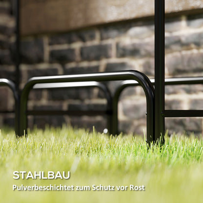 Firewood Rack Metal 120 x 36 x 99cm Firewood Rack with Waterproof Cover Protective Cover Outdoor Wood Rack up to 150kg Firewood Rack for Firewood, Fireplace Wood Storage for Garden Outside Black