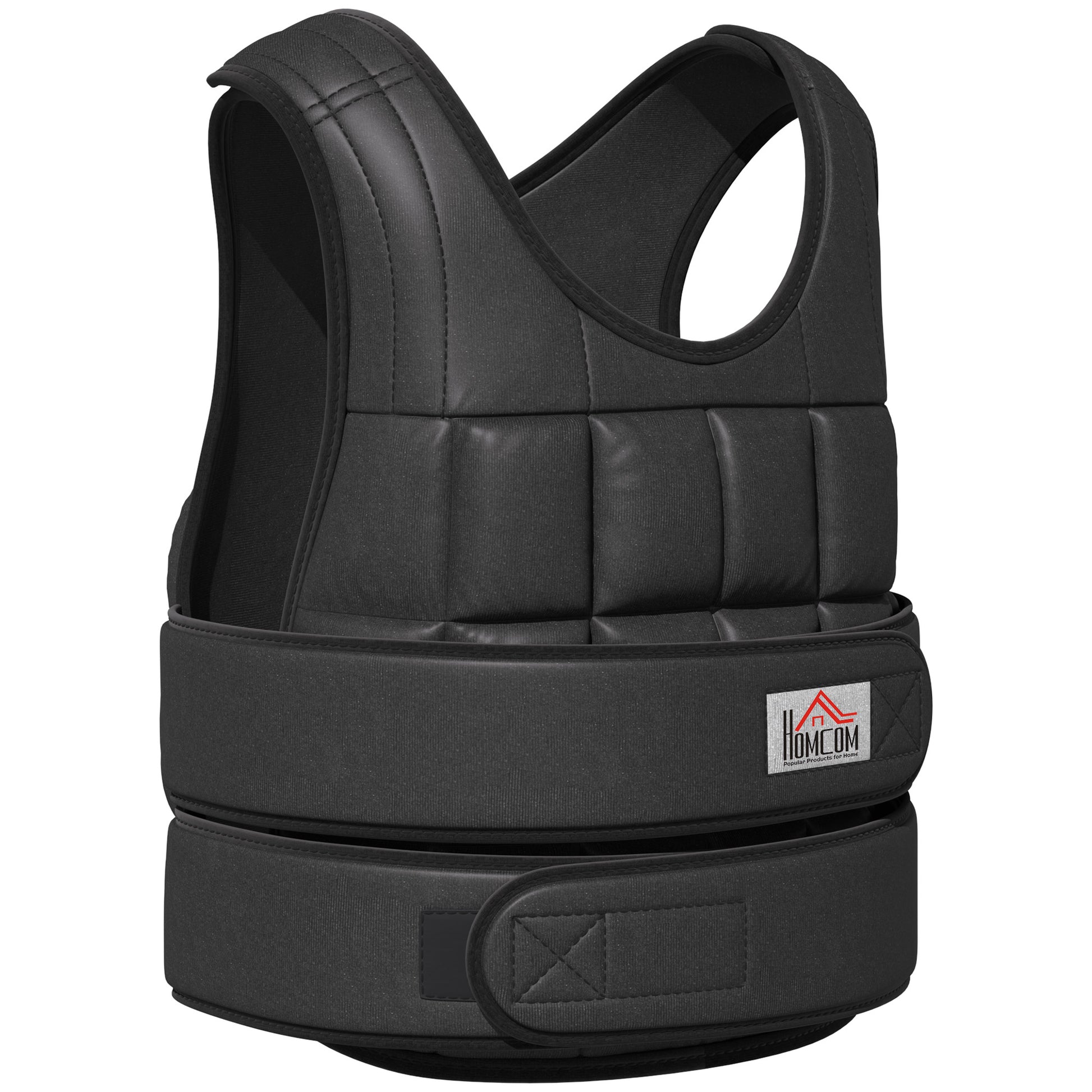 30 kg Weight Vest Training Vest with 35 Weight Bags Adjustable Strength Training Fitness Oxford Metal Black 60 x 50 cm