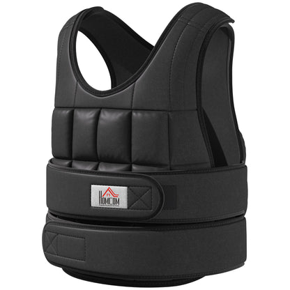 30 kg Weight Vest Training Vest with 35 Weight Bags Adjustable Strength Training Fitness Oxford Metal Black 60 x 50 cm
