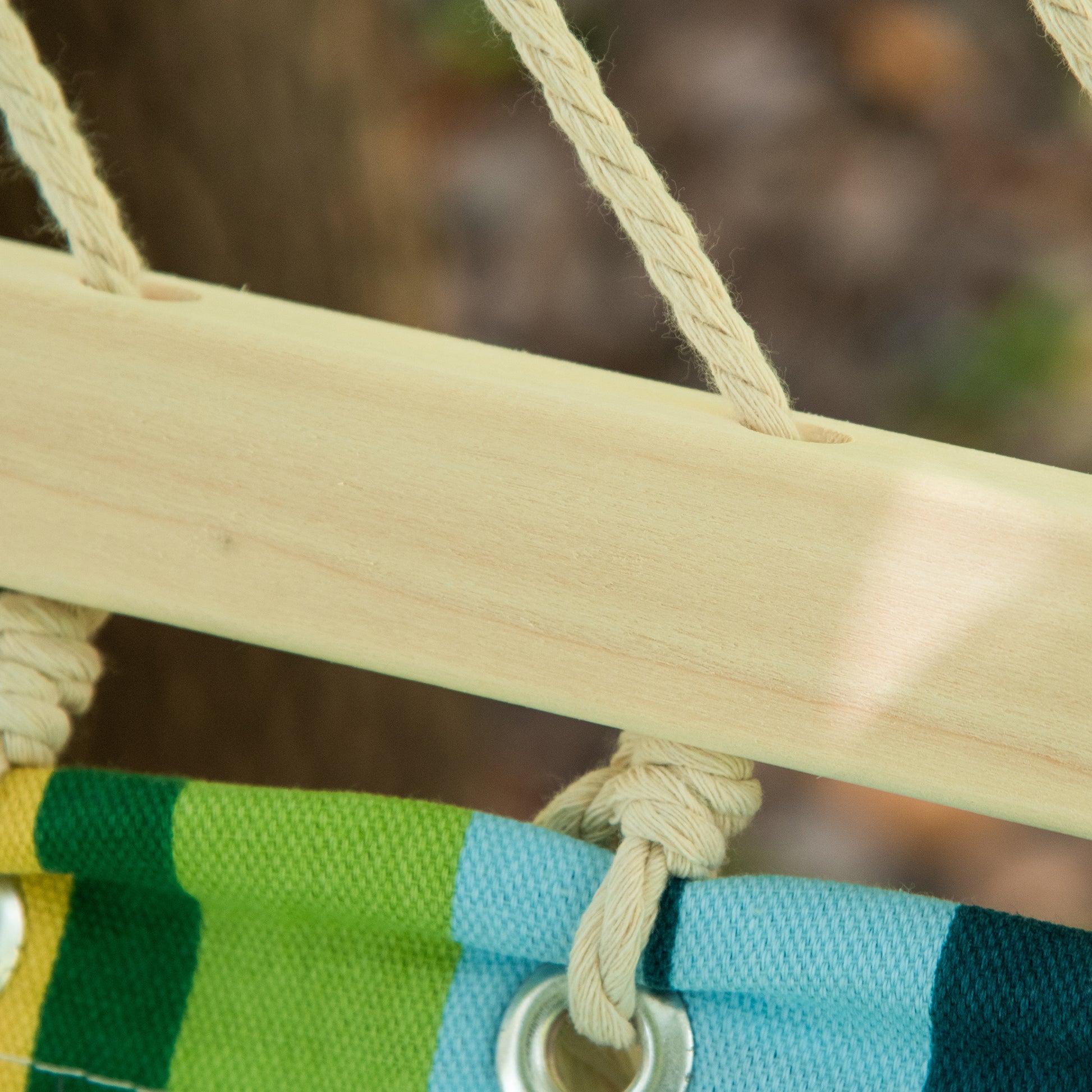 Garden Hanging Hammock for 2 People Eco-Friendly Camping Hammock with Pillow 180 kg Load Blue and Green Stripes 3.4x1.4m