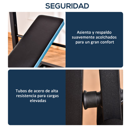 Multifunctional Weight Bench with Bar Support and Adjustable Backrest for Full Body Workouts at Home Gym Black and Blue