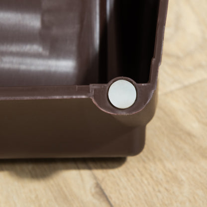 Foldable Pet Stairs with 4 Steps for Dogs Cats Portable with Anti-Slip Mats for Bed Sofa Load 20 kg 62x38x49.5 cm Dark Brown