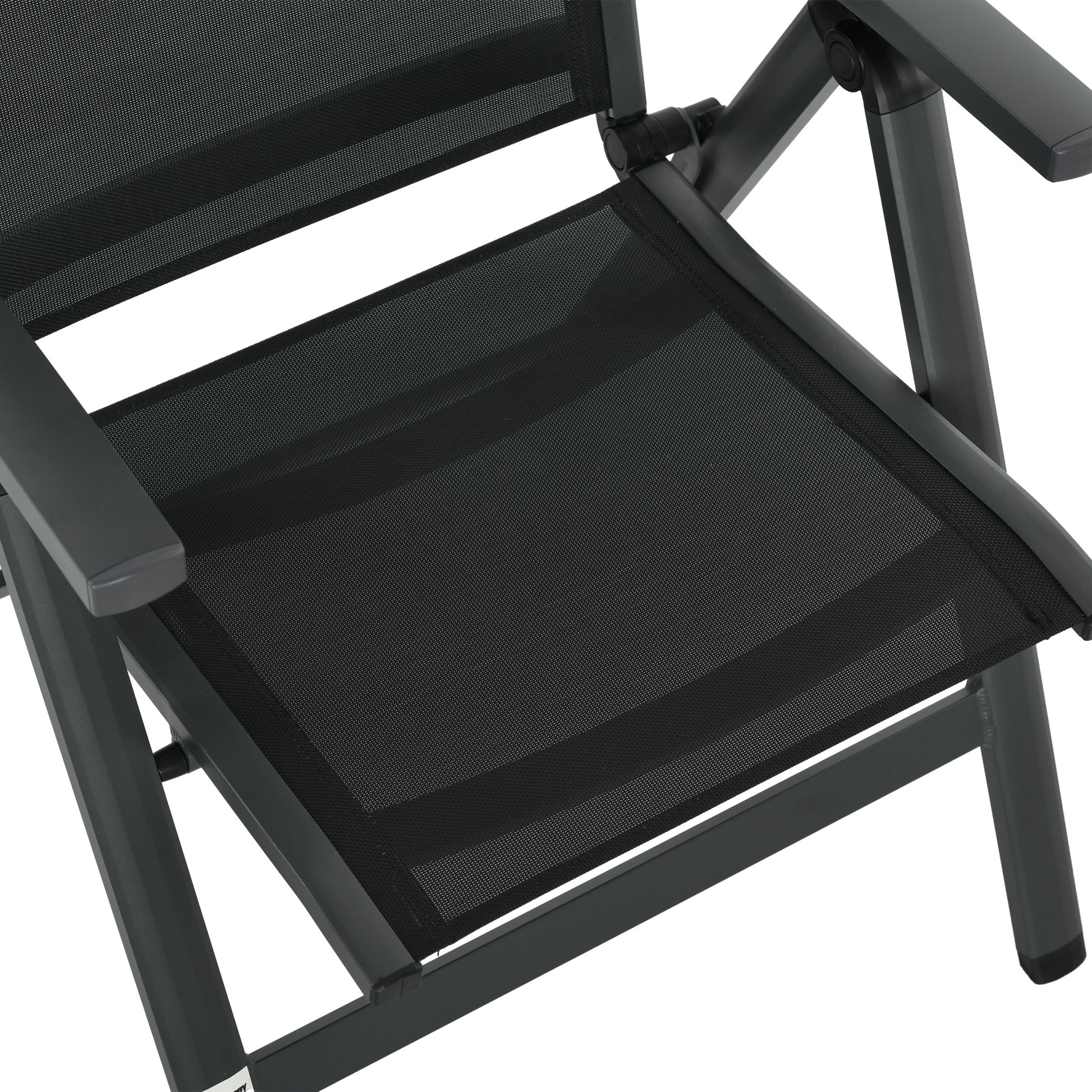5 pcs Garden Furniture Set, Seating Set including 1 Dining Table, 4 Folding Chairs, Balcony Furniture Set, Garden Set for Balcony, Patio, Mesh, Black