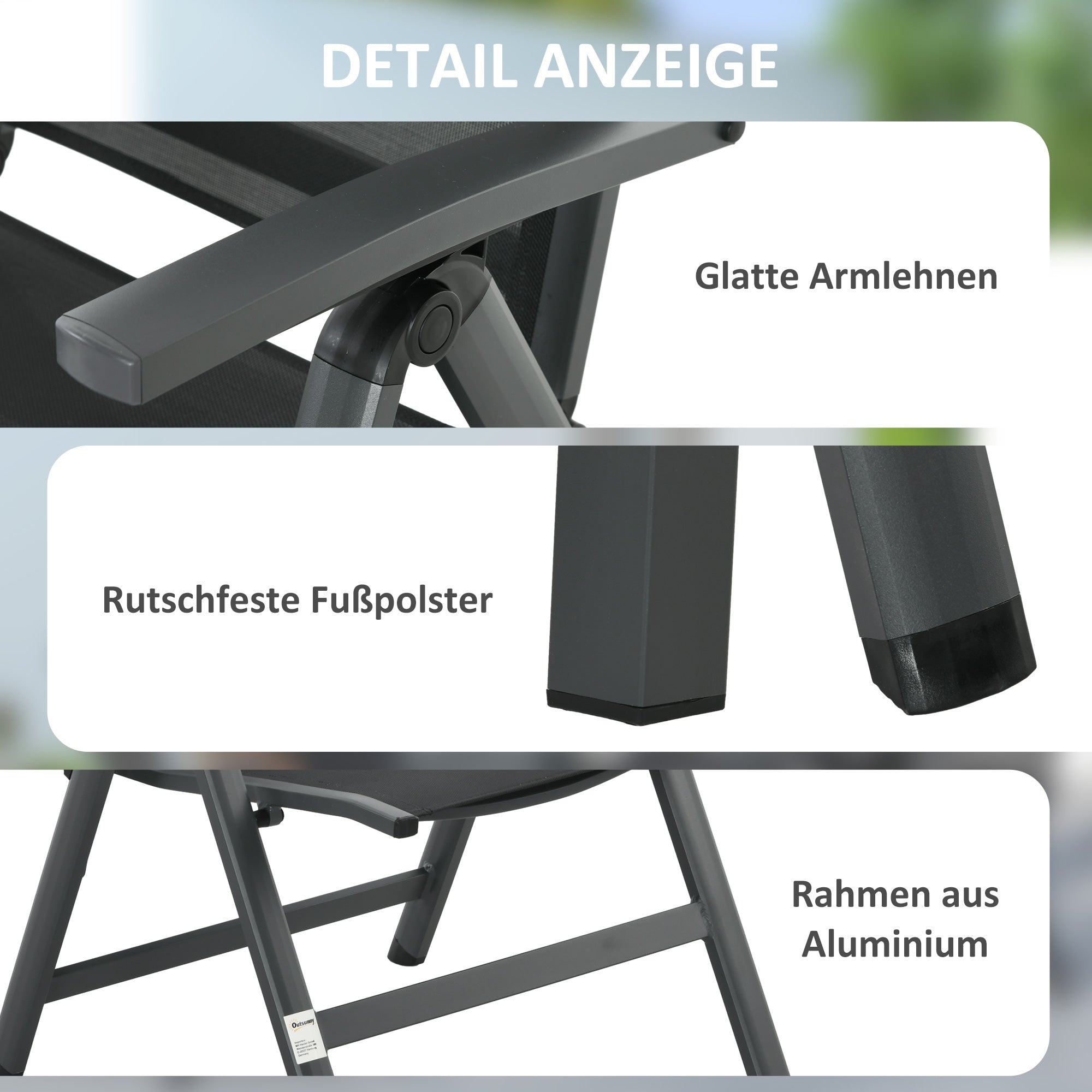 5 pcs Garden Furniture Set, Seating Set including 1 Dining Table, 4 Folding Chairs, Balcony Furniture Set, Garden Set for Balcony, Patio, Mesh, Black