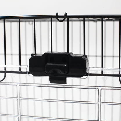 Metal Cage for Rabbits Guinea Pigs in Black with 2 Doors and Removable Tray 81.2x52.7x70cm