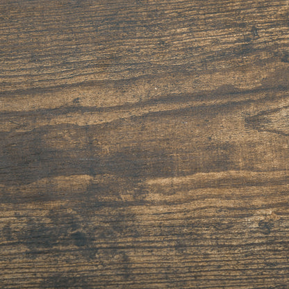 Side Table Coffee Table with Wheels, Height Adjustable Desk with 2 Lower Shelves, End Table Laptop Table, Bedside Table, for Dining Room Living Room, Metal, Brown, 80x40x72-82 cm