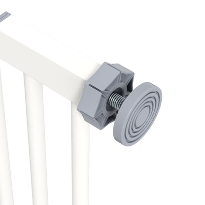 Door Guard Gate Stair Guard Gate with 7 cm Extension Door Gate without Drilling Stair Gate for Widths 74-87 cm Double-Sided Swivel Metal White