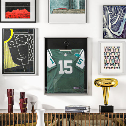 Frame box T-frame jersey frame in aluminum and UV protection acrylic, 70 x 90 cm