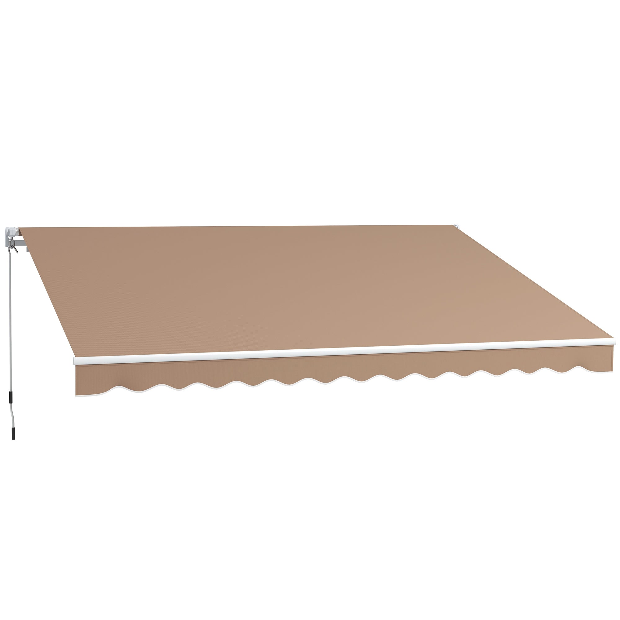 Manual Retractable Awning 137.8" x 98.4" Awning for Balcony with Metal Crank Waterproof and Anti-UV Exterior Roll-Up Awning for Garden Terrace Windows Brown
