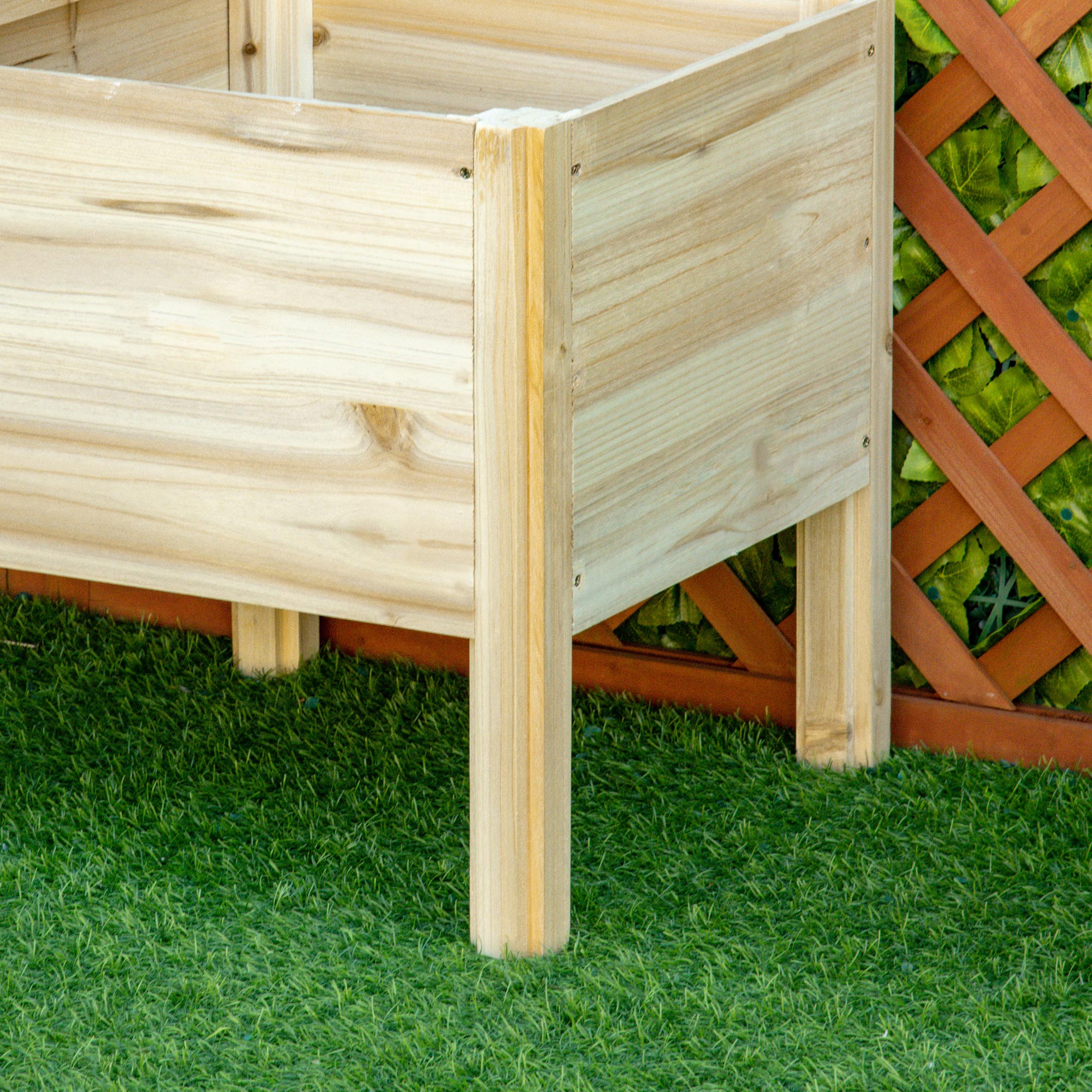 Raised Garden Bed 3 Tiers Plant Stand Planter Box made of Wood for Garden Balcony Natural 125 x 45 x 108 cm