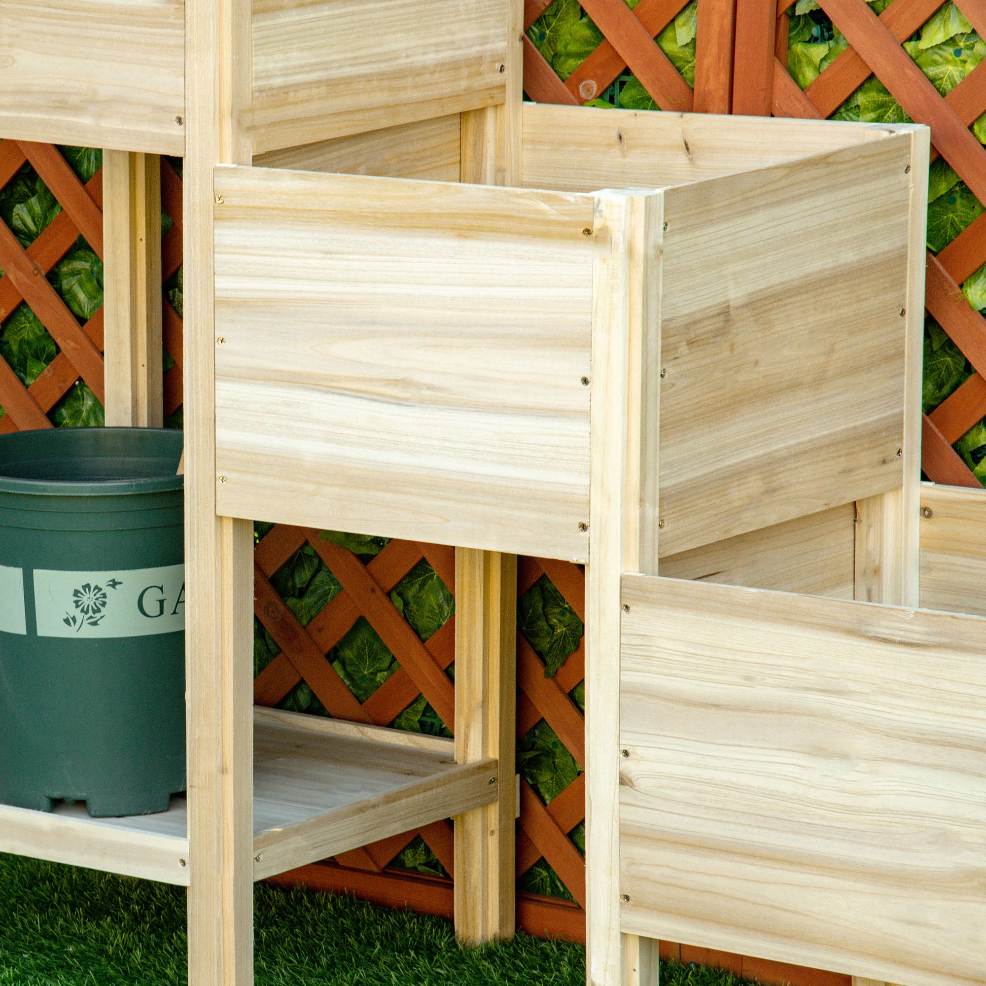 Raised Garden Bed 3 Tiers Plant Stand Planter Box made of Wood for Garden Balcony Natural 125 x 45 x 108 cm