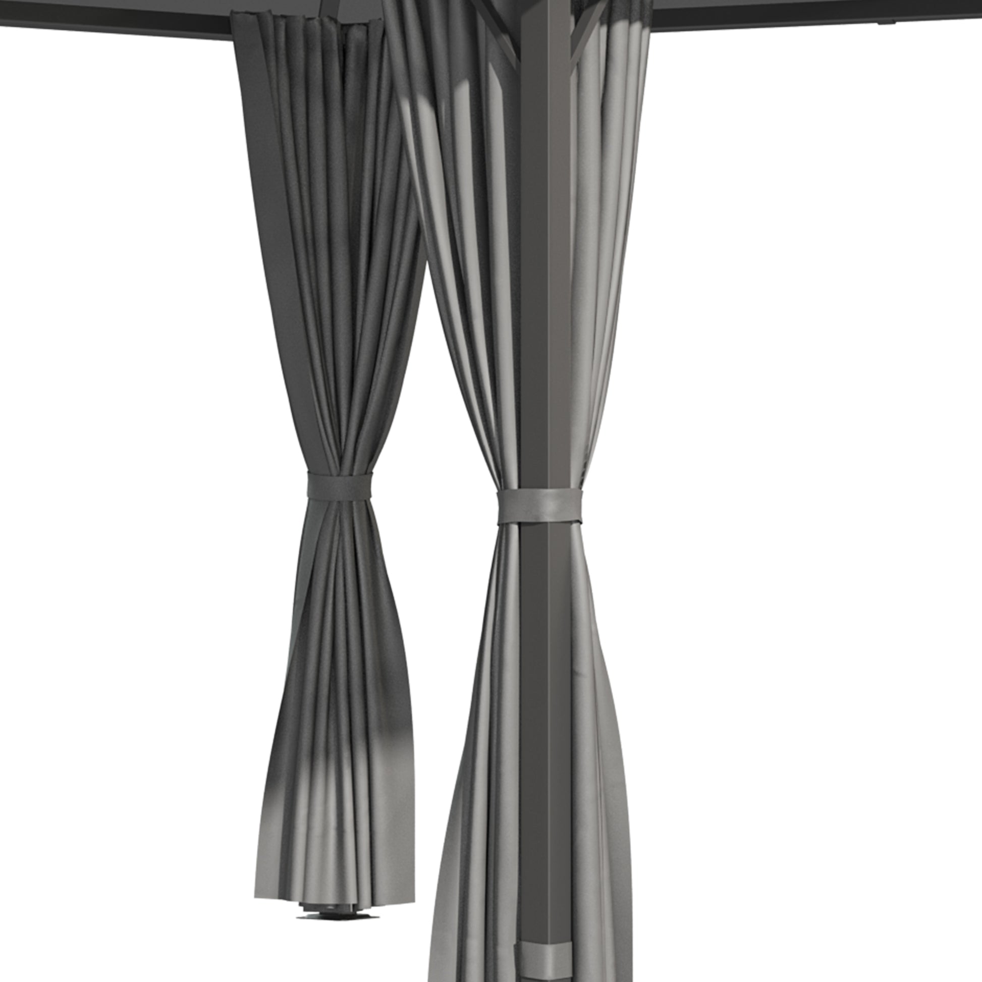 Garden Gazebo Garden Pavilion 3 x 3 m Aluminum Structure Polycarbonate Roof Waterproof UV 60+ with Dark Grey Side Walls