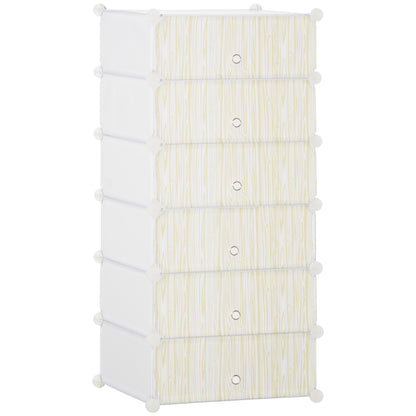 Plastic Shoe Rack Storage Shelf for 6 Pairs of Shoes Shoe Box for Hallway DIY Stackable Shelving Shoe Storage White 49 x 36.5 x 108 cm