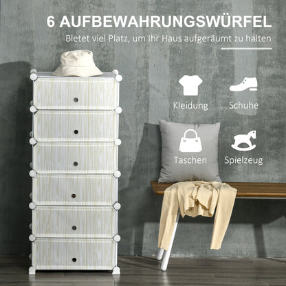 Plastic Shoe Rack Storage Shelf for 6 Pairs of Shoes Shoe Box for Hallway DIY Stackable Shelving Shoe Storage White 49 x 36.5 x 108 cm