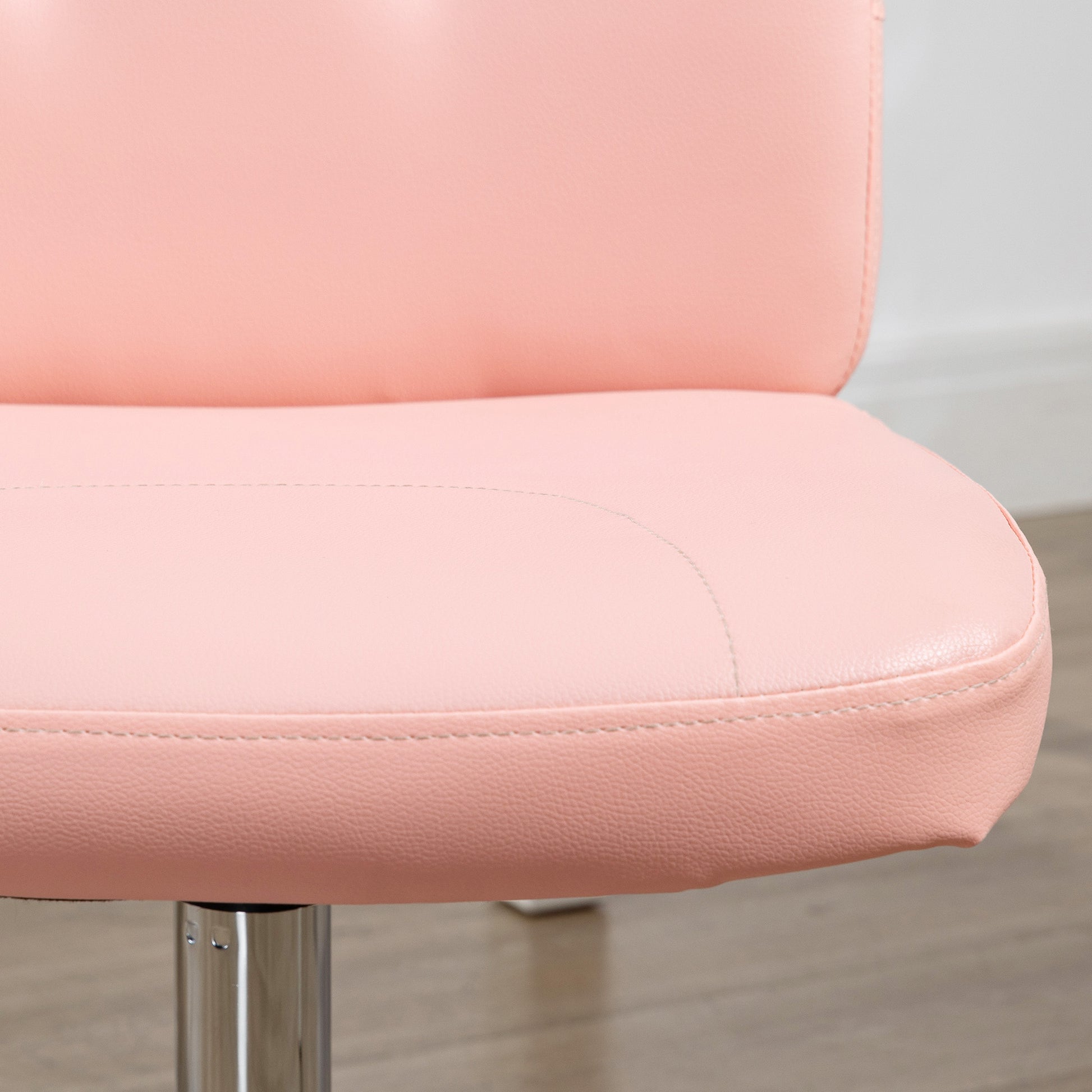Armless Office Chair Swivel Desk Chair with Height Adjustable Modern Style Load 120 kg 45x59x90-100 cm Pink
