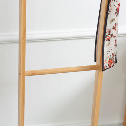 Coat Stand, Clothes Rail with 2 Hooks, 3 Bars, Rack for Hats, Clothing, for Entryway, Hallway, 36 x 24 x 168 cm, Bamboo, Natural