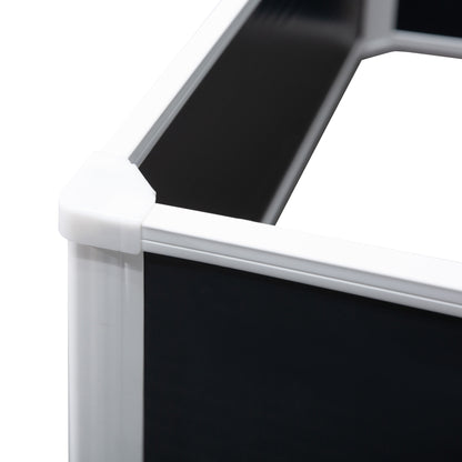 Raised Bed Planter Box with Drainage Function Vegetable Bed for Vegetables, Herbs in the Garden, Patio and Balcony, Plastic, Grey, 120 x 90 x 30 cm