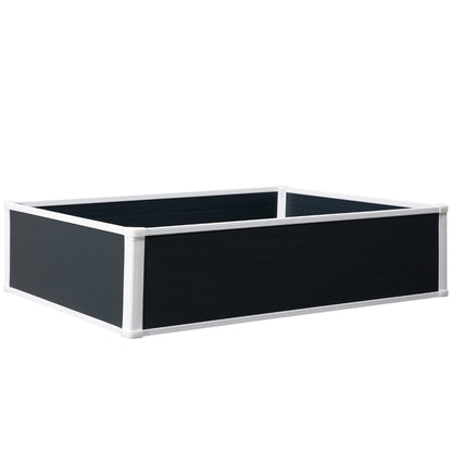 Raised Bed Planter Box with Drainage Function Vegetable Bed for Vegetables, Herbs in the Garden, Patio and Balcony, Plastic, Grey, 120 x 90 x 30 cm