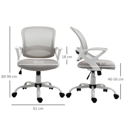 Office Chair Ergonomic Mesh Desk Chair, Adjustable Swivel Chair with Linen Look, Computer Chair for Office, Gray