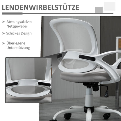 Office Chair Ergonomic Mesh Desk Chair, Adjustable Swivel Chair with Linen Look, Computer Chair for Office, Gray