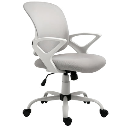 Office Chair Ergonomic Mesh Desk Chair, Adjustable Swivel Chair with Linen Look, Computer Chair for Office, Gray