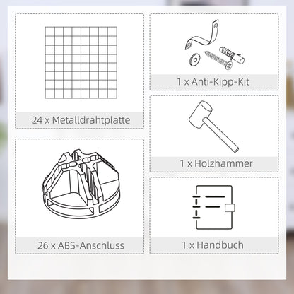 Wire Cube Shelf, Shelving System with 6 Cubes, DIY Wire Grid Storage, Cube Shelving Unit for Living Room, Bedroom, Black, 109 x 37 x 109 cm