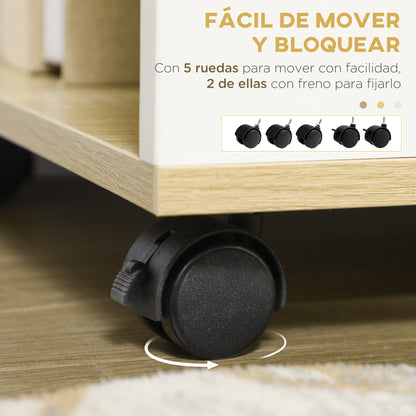 TV Stand with Wheels TV Table Floating TV Stand with 2 Storage Shelves for TVs up to 55 Inches for Bedroom 120x40x38.5 cm White