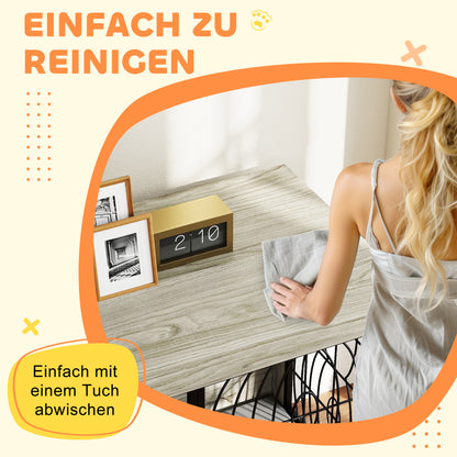 Dog Crate for Home, Doghouse, Indoor Pet Cage with Cushion, Dog House with Window, Dog Box for Large Dogs, Grey, 100 x 60 x 73.5 cm